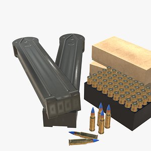 5-7x28 Ammo Pack Low-poly model 3D