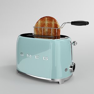 3D blender smeg toaster aquamarine model