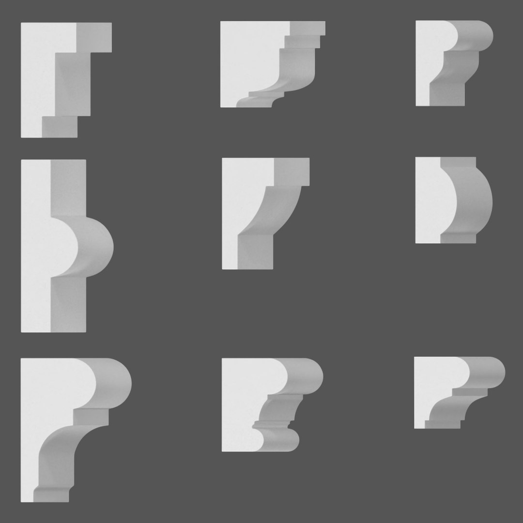 Set Molding Gypsum Part 3 3D model preview