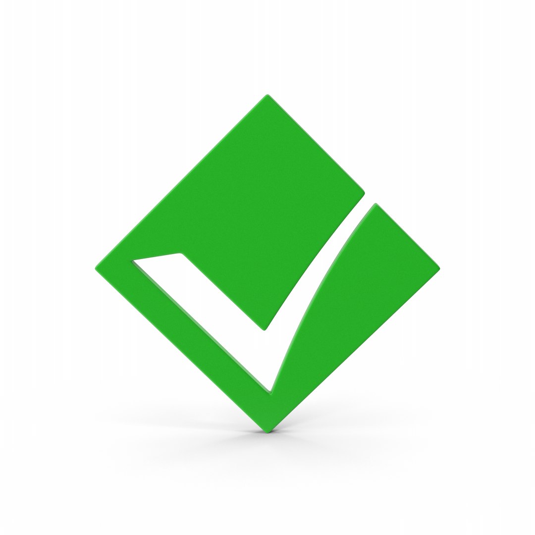 Checkmark 3D model https://p.turbosquid.com/ts-thumb/wA/ka4ULp/zL/checkmark.h01.2k/png/1692520999/1920x1080/fit_q87/849f8cdf5dd6381ce35873264f43df86c493892b/checkmark.h01.2k.jpg