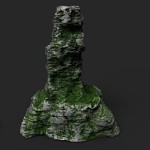 3D Mossy Cliff Rock 23-10