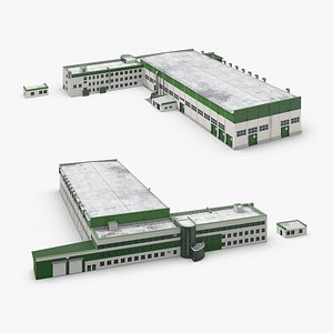 Factory Facility Administrative Building Rigged 3D model