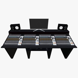 Recording Studio Mixing Desk with Monitors