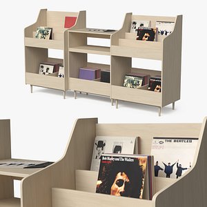 Modular Vinyl Storage Cabinet with Vinyl Records
