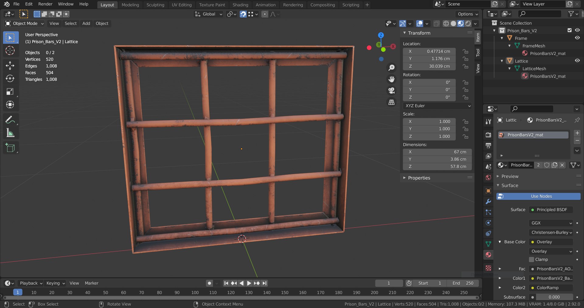 3d Model Prison Bars V2 - Turbosquid 1876871