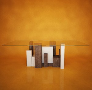 City table, Glass surface Italian design