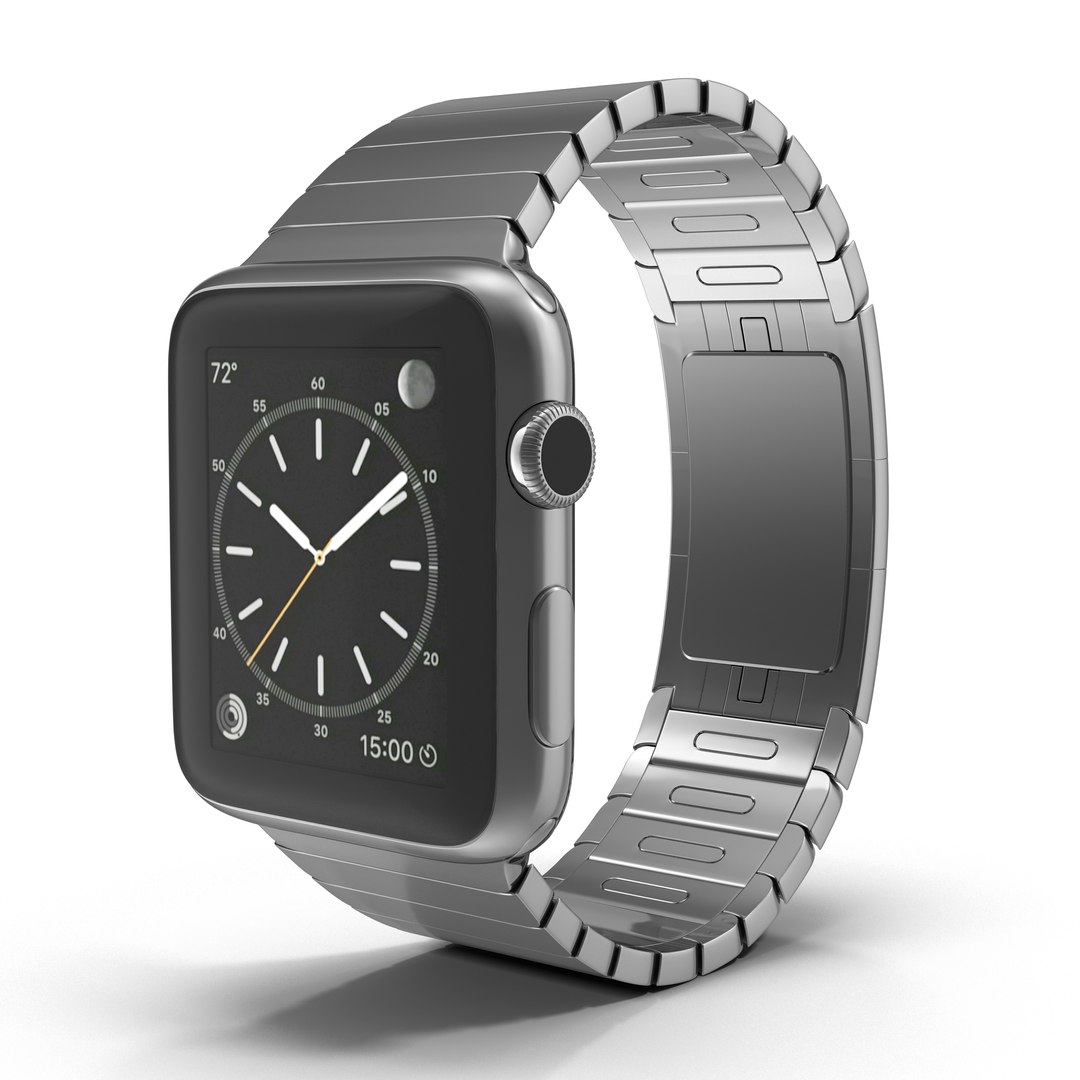 Apple Watch 42mm Link Bracelet Dark Space 2 3D Model 3D model preview