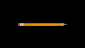 free pencil yellow eraser 3d model