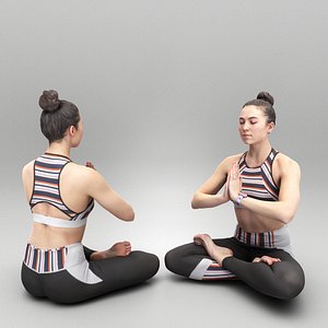 Woman in yoga pose 327 3D