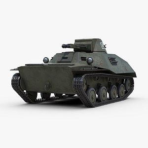 3D ww2 amphibious t40 tank track model