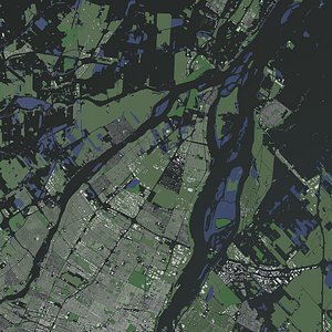 3D model Montreal Canada - city and mass buildings