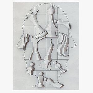Abstract Chess Wall Art Panel  CNC Relief Decorative 3D Model