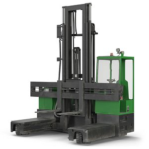 Combilift ESL5080 Side Loader Forklift Green Rigged for Maya 3D model