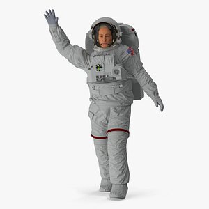 Astronaut Suit with Male Figure Rigged