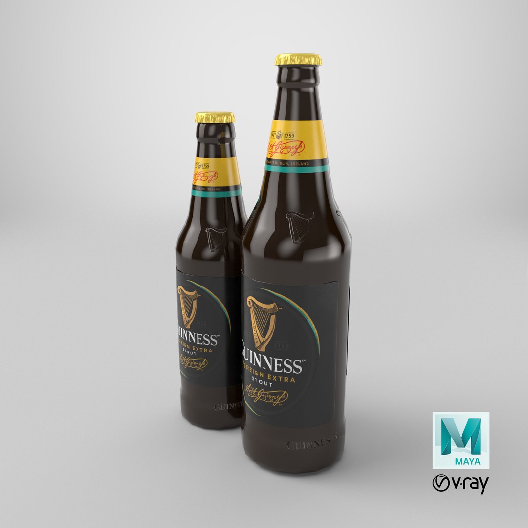 Guinness Foreign Extra Stout Bottles Black Set 3D model https://p.turbosquid.com/ts-thumb/wB/cTSj9a/1R/stemcell_maya_vray_render/png/1786707836/1920x1080/fit_q87/a64e94e9fddb3e8d875c479525597d9cda28bcf4/stemcell_maya_vray_render.jpg