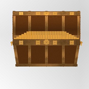 3d pirates chest coins angled