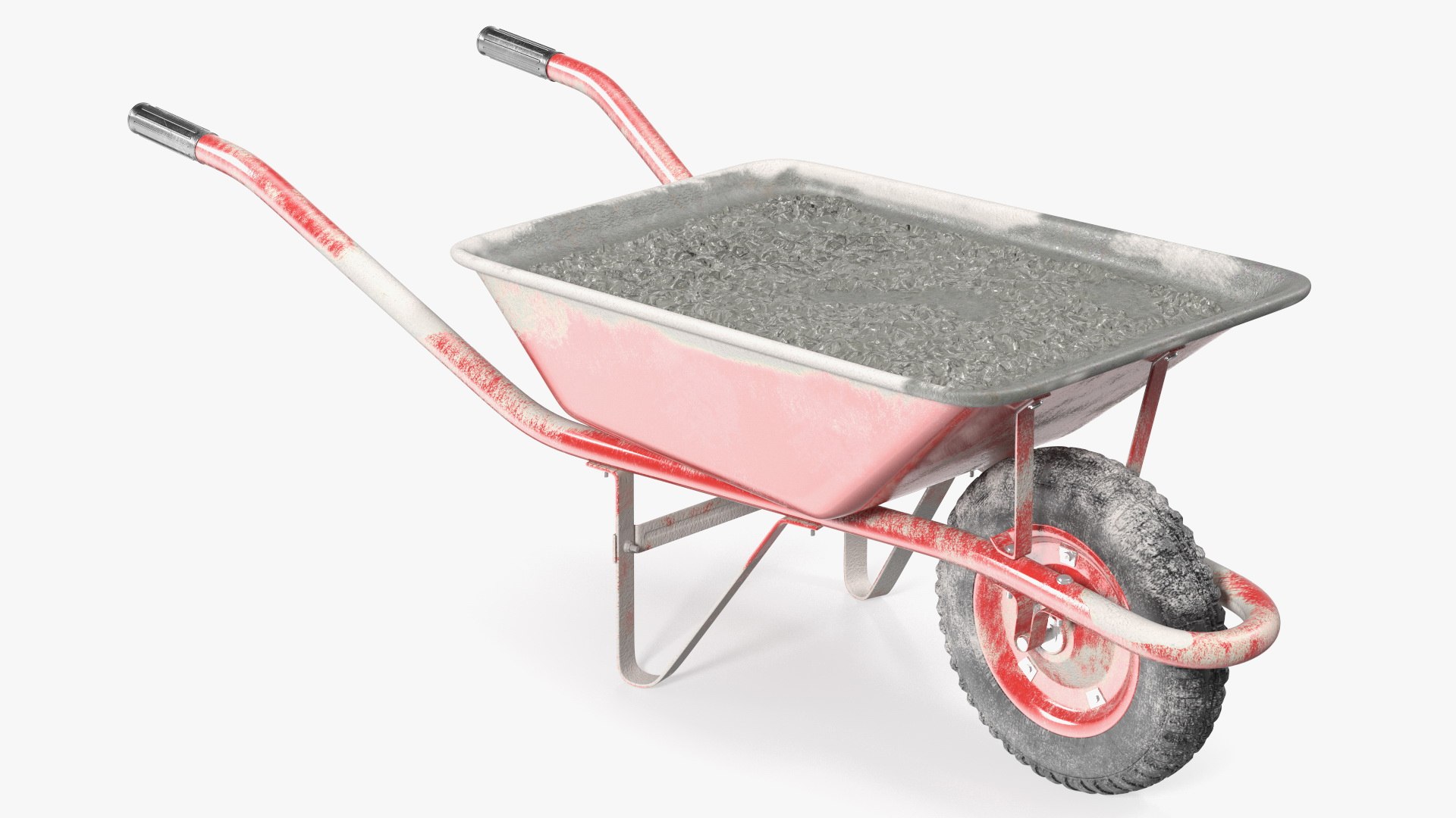 Wheelbarrow With Cement Red 3D Model - TurboSquid 2169059