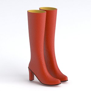 3D model Knee Boots Red