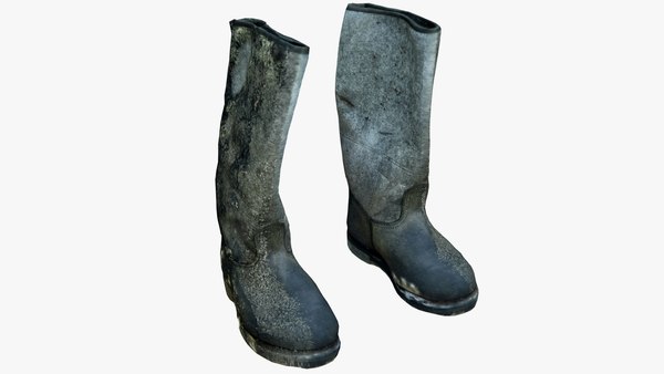 3D Old Military Boots Scan 3D Low-Poly 8K model