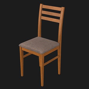 Wood Chair Game Ready PBR 3D