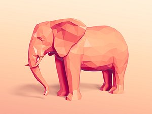 Low Poly Elephant 3D model