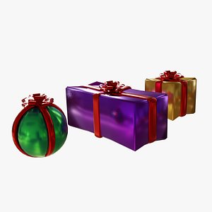 GIFT - THREE DIFFERENT DESIGNS VR  AR  low-poly 3d model