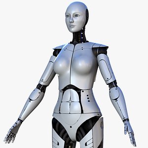 三维女性机器人模型
