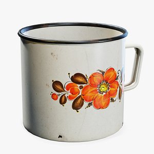 Mug Vintage Enamel 3D