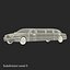 3d stretch car limousine black