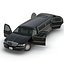 3d stretch car limousine black
