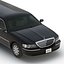 3d stretch car limousine black
