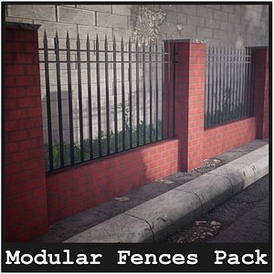 Modular Fences  54 Assets 3D model