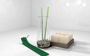 decoration bamboo rocks c4d