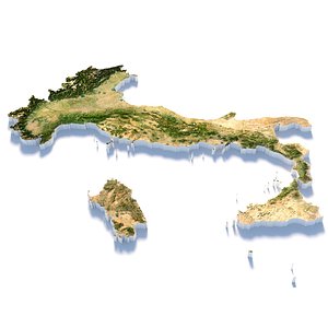 Italy Terrain Map 3D model