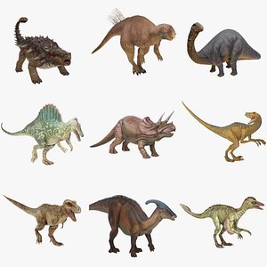 Realistic Prehistoric  Dinosaur Collection 3D model