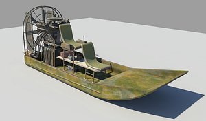 fan boat 3d obj