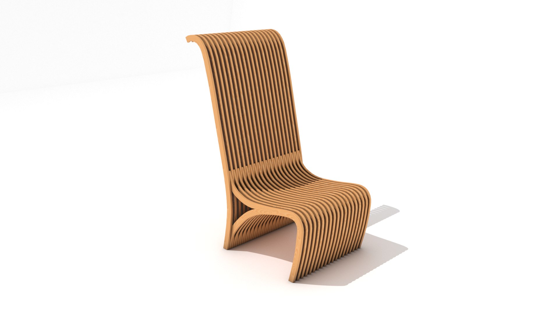 3D modern light wood slats model - TurboSquid 1282224