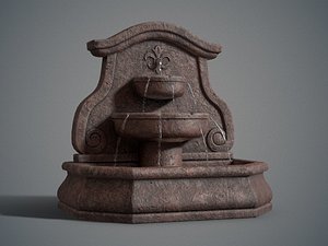 3d arch wall fountain model