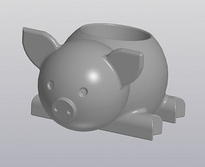 Flowerpot Pig 3D model