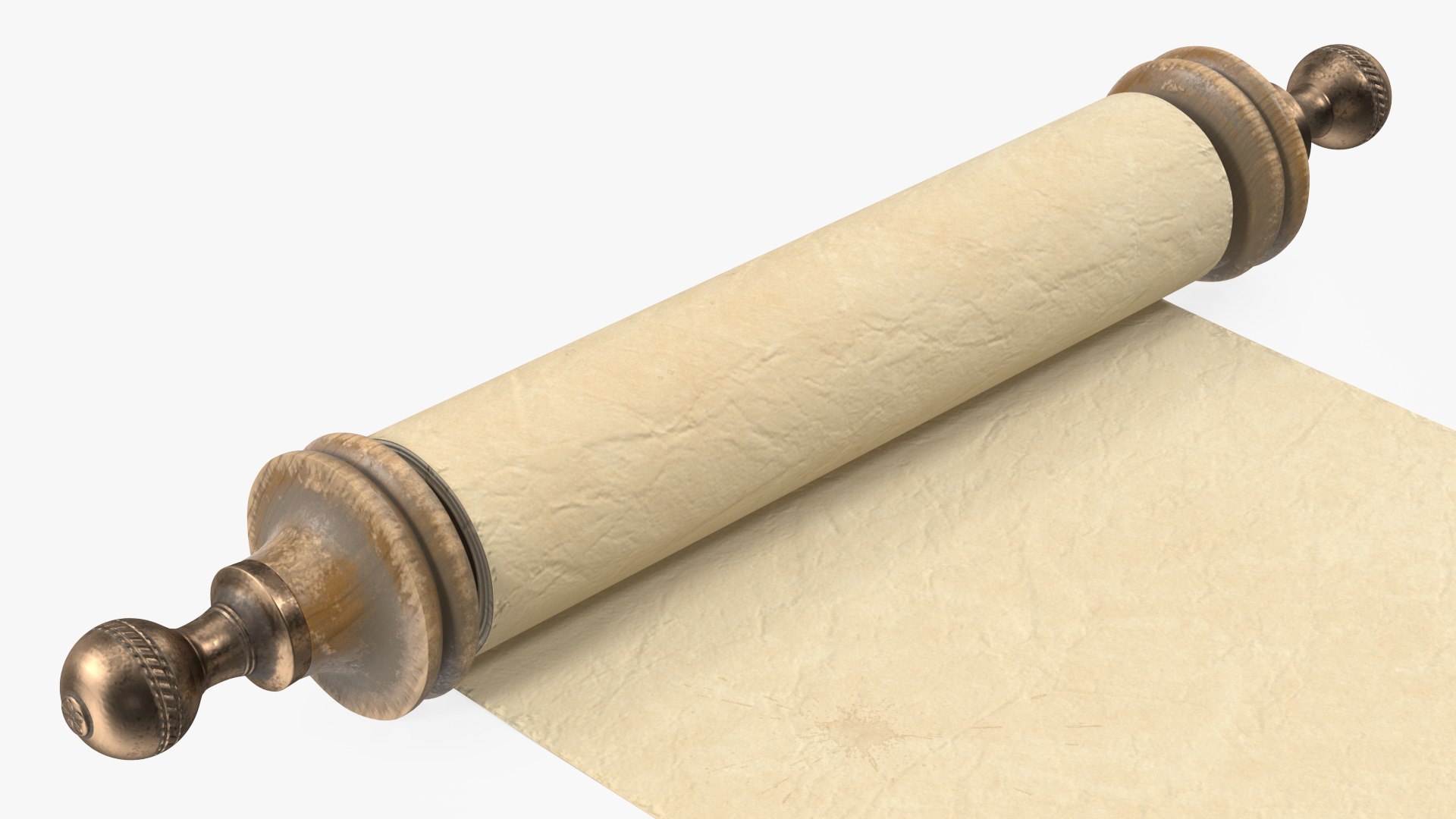 Image of Unfolded Vintage Roll of Parchment Background