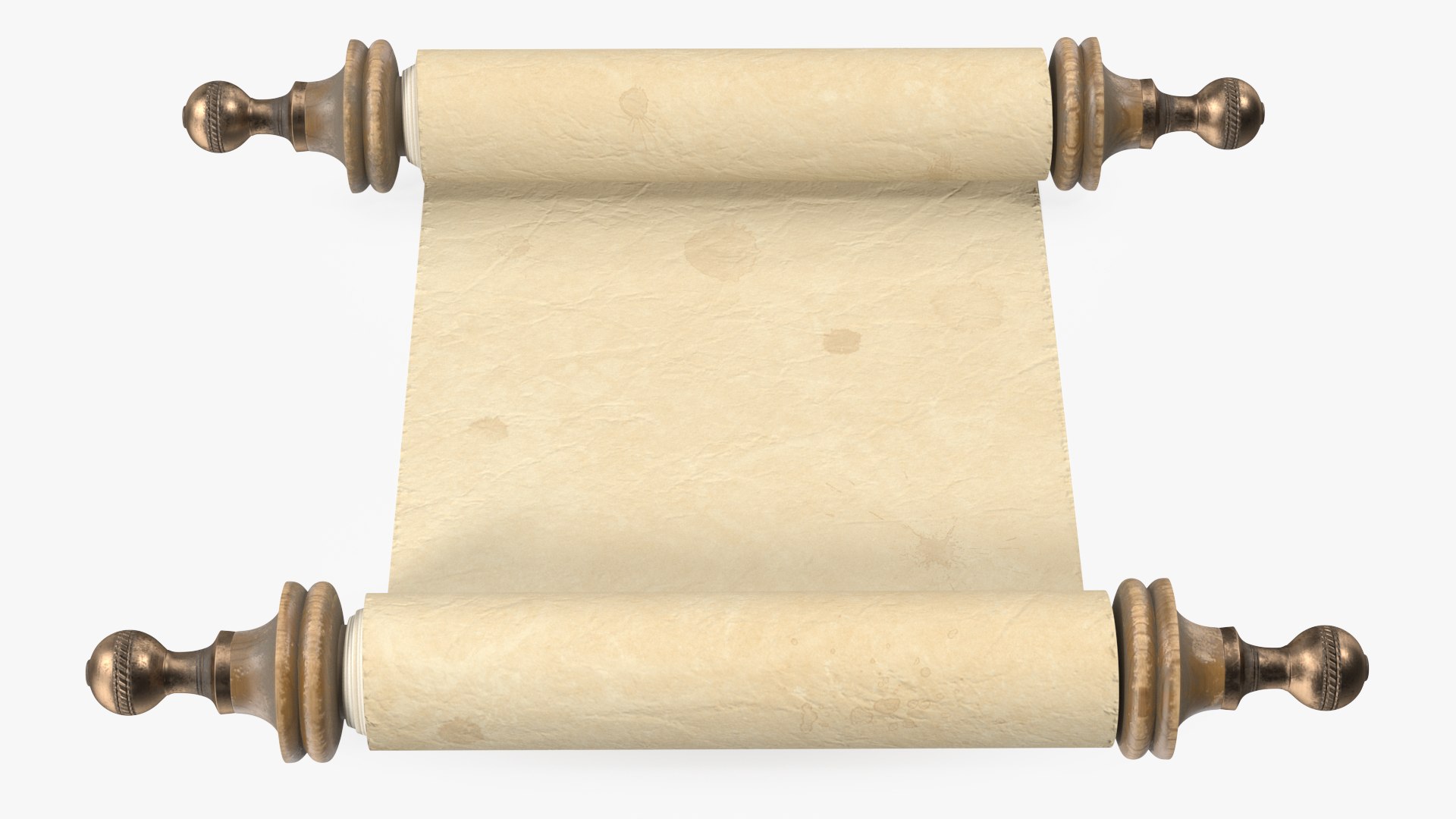 Image of Unfolded Vintage Roll of Parchment Background