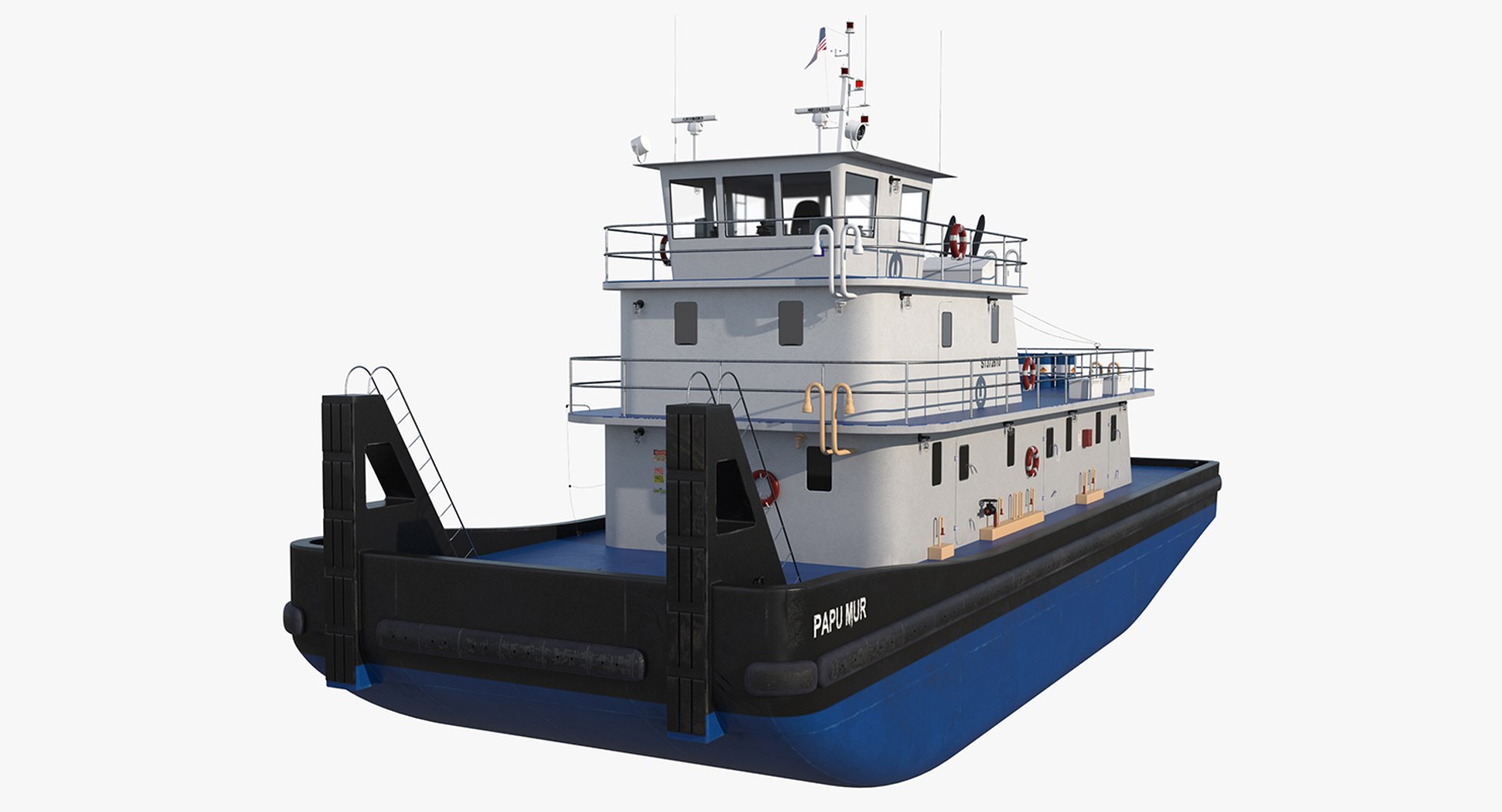 Push Boat Ship 3D model preview