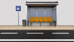 Bus Stop Shelter 3D