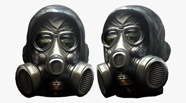 Gas mask protection futuristic isolated equipment 3D model 3D 3D model ...