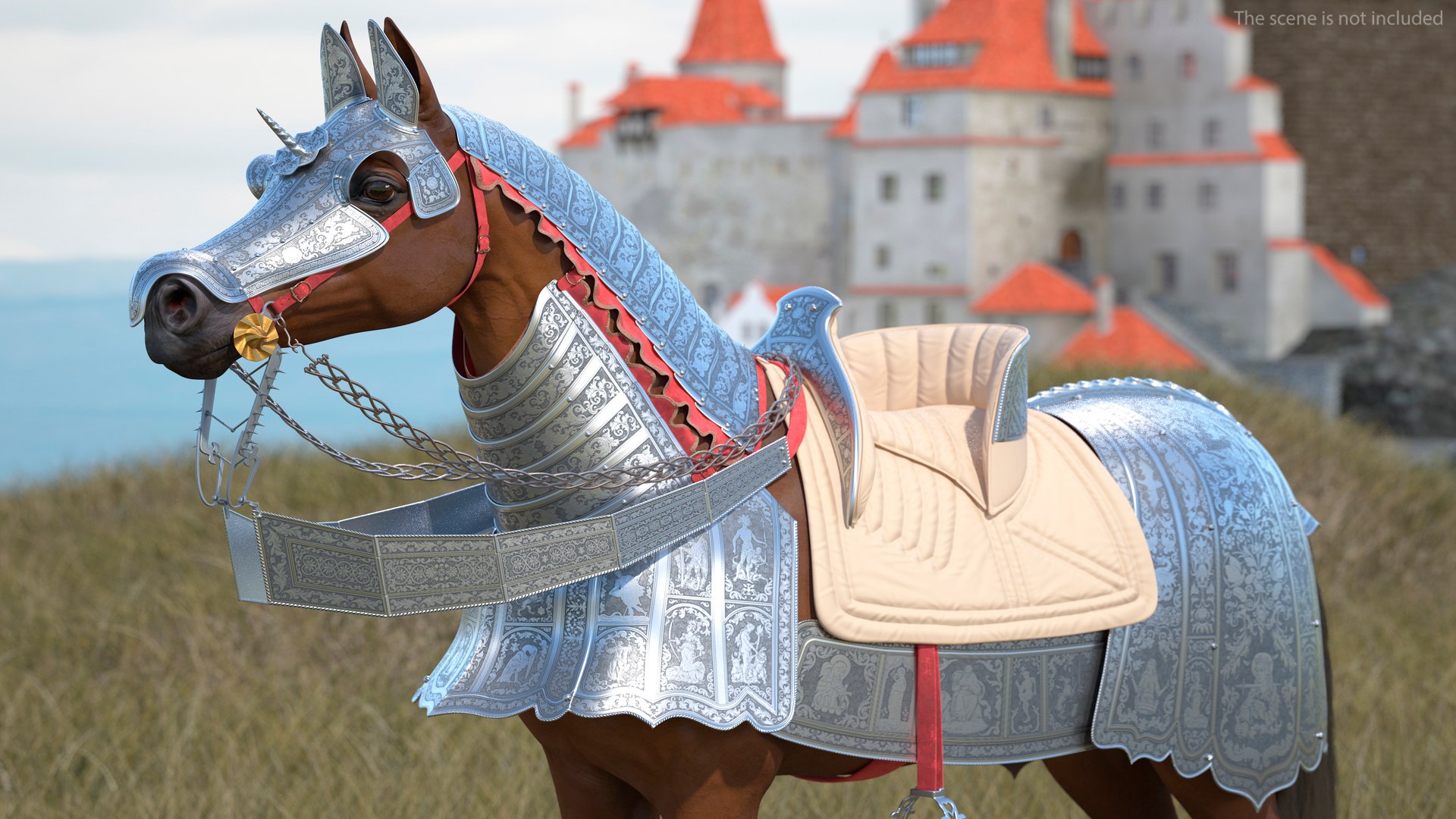 3D Model Medieval Armored Warhorse Fur Rigged - TurboSquid 2358430