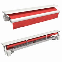 Retracted Retractable Awning Red