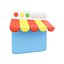 3d Icona del negozio web per lo shopping online