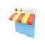 3d Icona del negozio web per lo shopping online