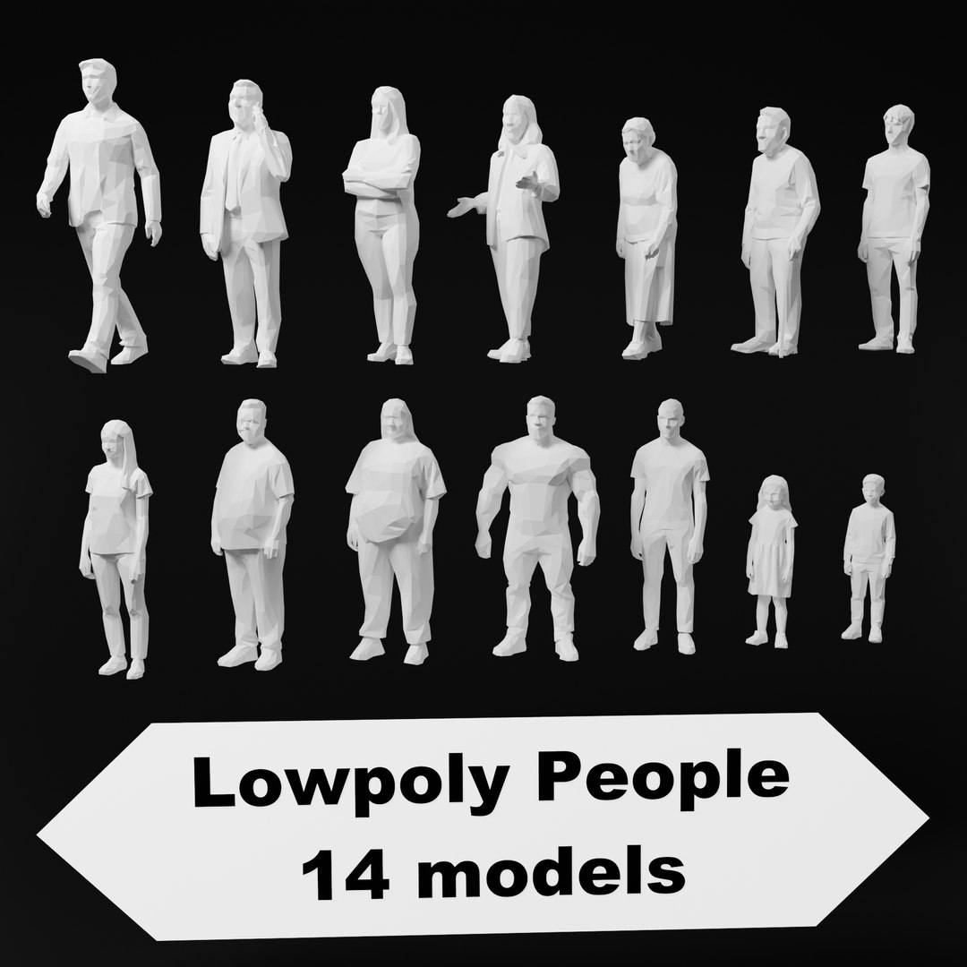 3D model Lowpoly People - 14 models https://p.turbosquid.com/ts-thumb/wC/qAmKuo/Wm/peoplebundle/png/1753995344/1920x1080/fit_q87/e94545a6e308eef97c3d47393f8fd2a15450d0c4/peoplebundle.jpg