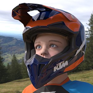 KTM Kids Motocross Helmet Orange Blue